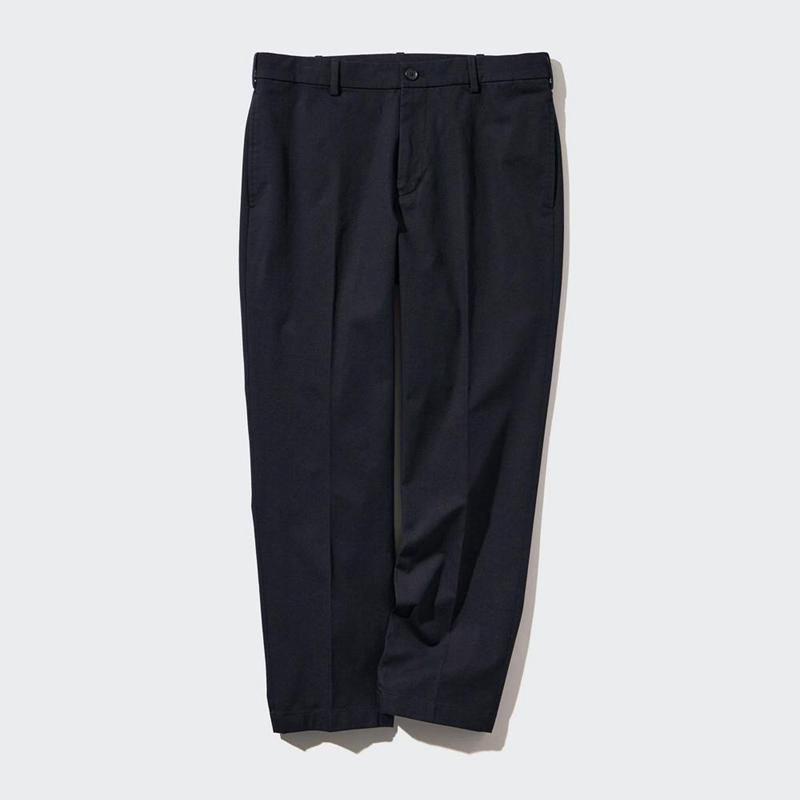 Uniqlo Smart Cotton Ankle Length (Long) Men Trousers Navy  US |  JULW-41730