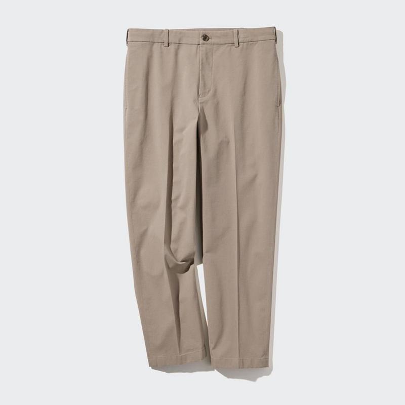 Uniqlo Smart Cotton Ankle Length (Long) Men Trousers Beige  US |  GIPH-71492