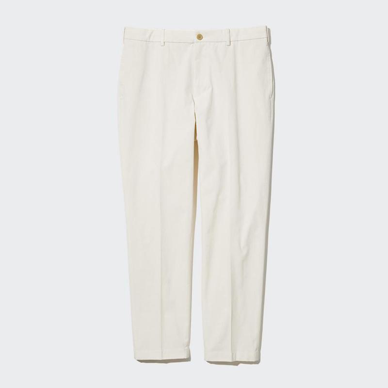 Uniqlo Smart Cotton Ankle (Long) Men Trousers Off White  US |  RYVK-82540