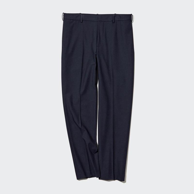 Uniqlo Smart Wool-Like Ankle Length (Long) Men Trousers Navy  US |  KQAX-39862