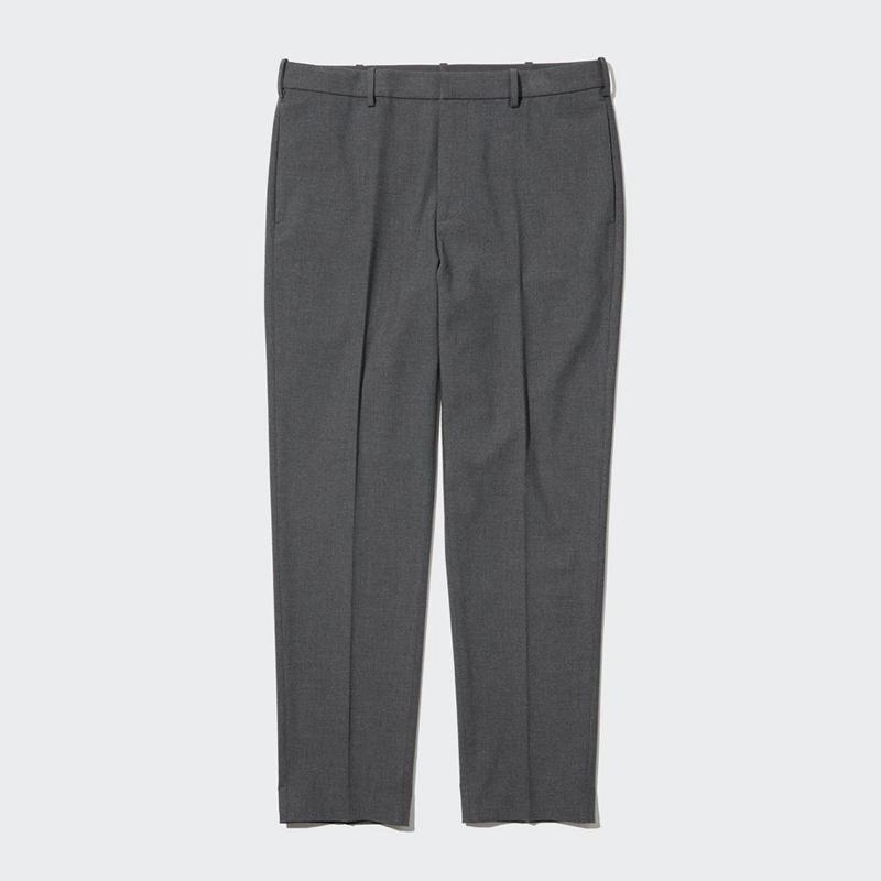 Uniqlo Smart Wool-Like Ankle Length (Long) Men Trousers Black  US |  BZWS-67328