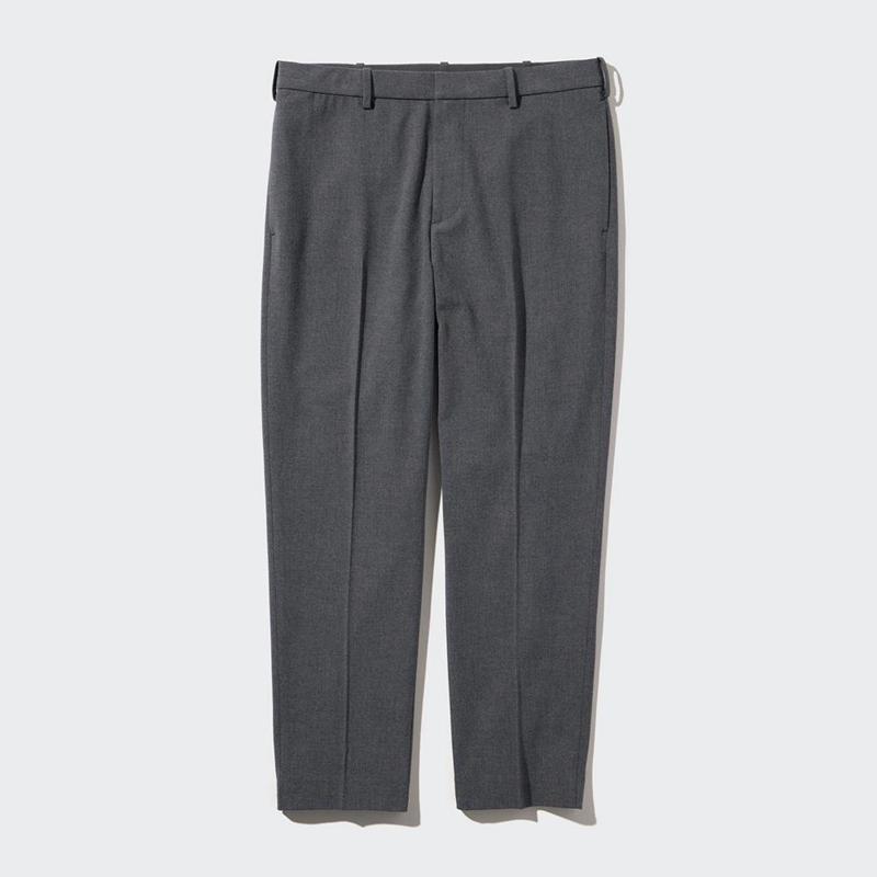 Uniqlo Smart Wool-Like Ankle Length (Long) Men Trousers Navy  US |  DRYQ-65927