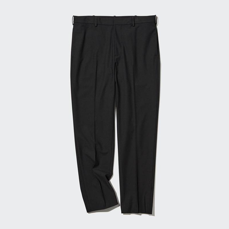 Uniqlo Smart Wool-Like Ankle Length (Long) Men Trousers Black  US |  BVDE-06154