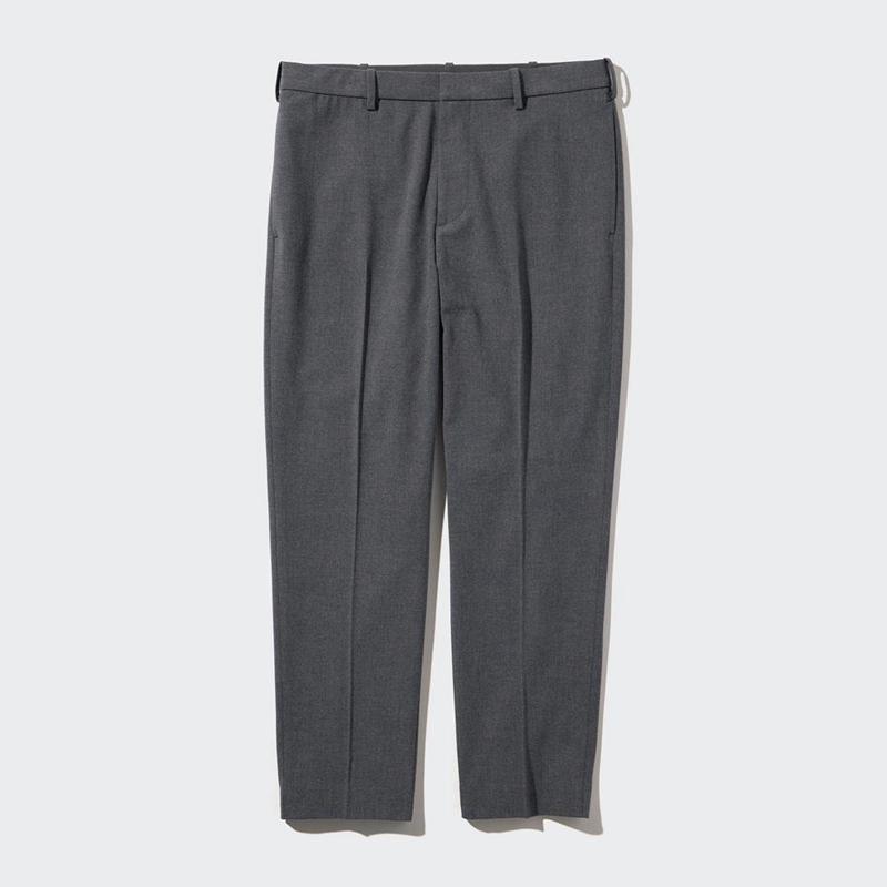 Uniqlo Smart Wool-Like Ankle Length Men Trousers Grey  US |  FMIG-46703