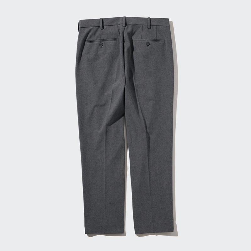 Uniqlo Smart Wool-Like Ankle Length Men Trousers Grey  US |  FMIG-46703