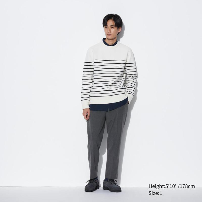 Uniqlo Smart Wool-Like Ankle Length Men Trousers Grey  US |  FMIG-46703