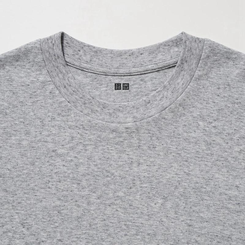 Uniqlo Soft Brushed Cotton Crew Neck Long Sleeved Men T-Shirt Grey  US |  BOTD-02974