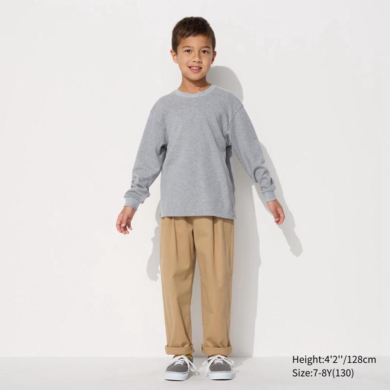 Uniqlo Soft Brushed Crew Neck Kids' T-Shirt Grey  US |  JDFX-36708