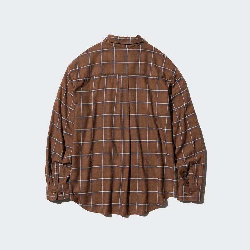 Uniqlo Soft Flannel Skipper (Check) Women Shirts Brown  US |  QOFN-28605