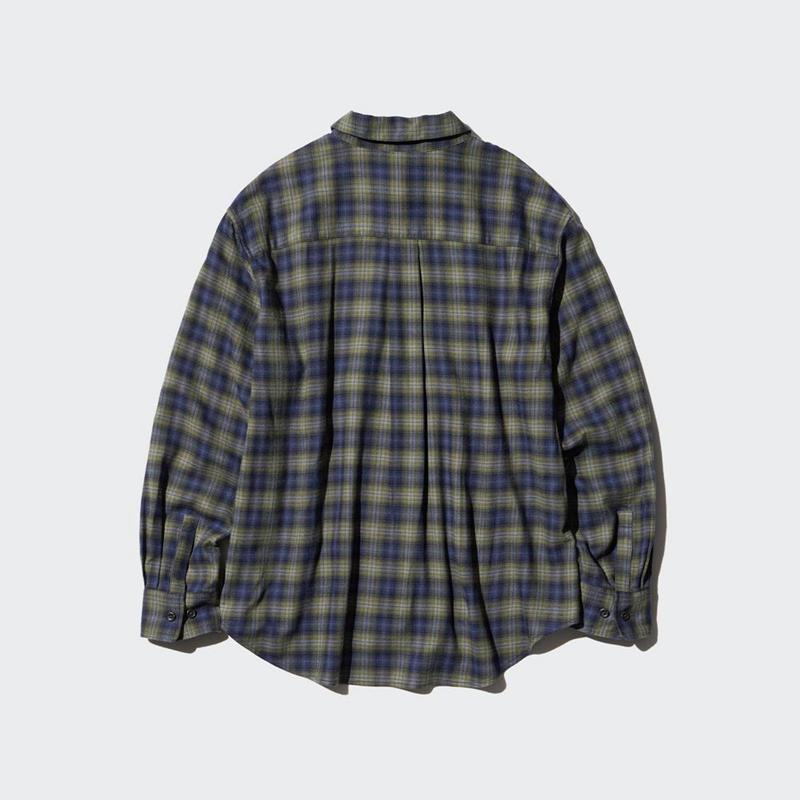 Uniqlo Soft Flannel Skipper (Check) Women Shirts Light Grey  US |  RPWK-47583