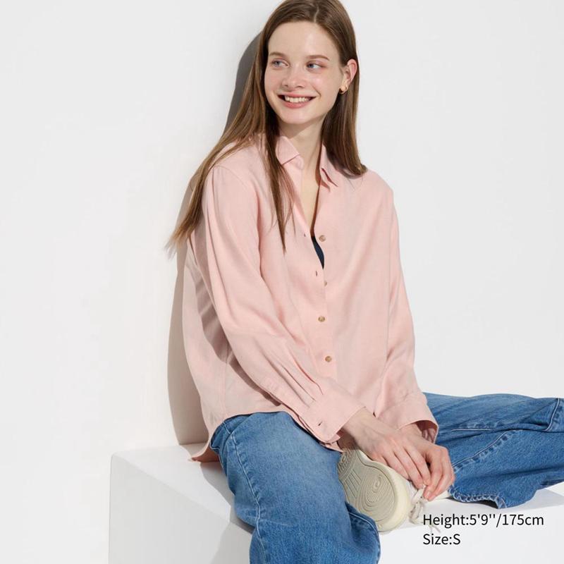 Uniqlo Soft Flannel Skipper Women Shirts Pink  US |  LGRC-89401