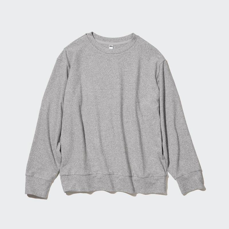 Uniqlo Soft Fleece Crew Neck Long Sleeved Women T-Shirts Grey  US |  GOJU-15928