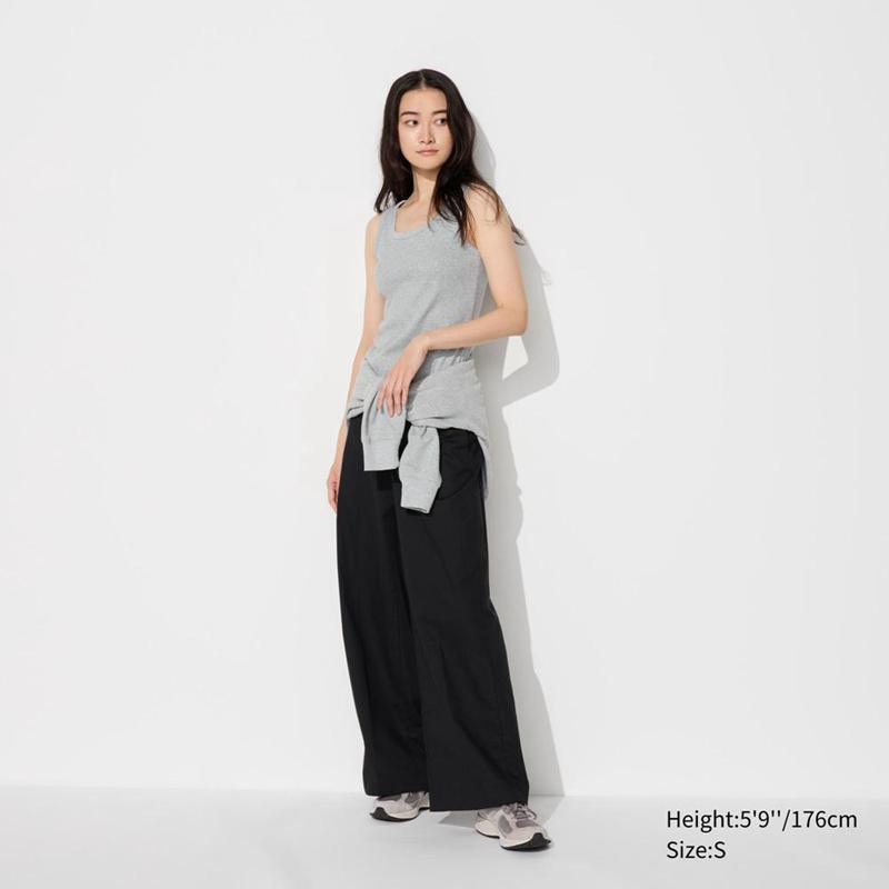 Uniqlo Soft Ribbed Women Vest Top Black  US |  UMJX-97642