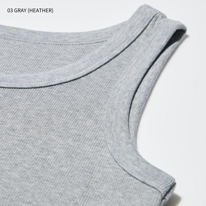 Uniqlo Soft Ribbed Women Vest Top Grey  US |  RZWV-43756