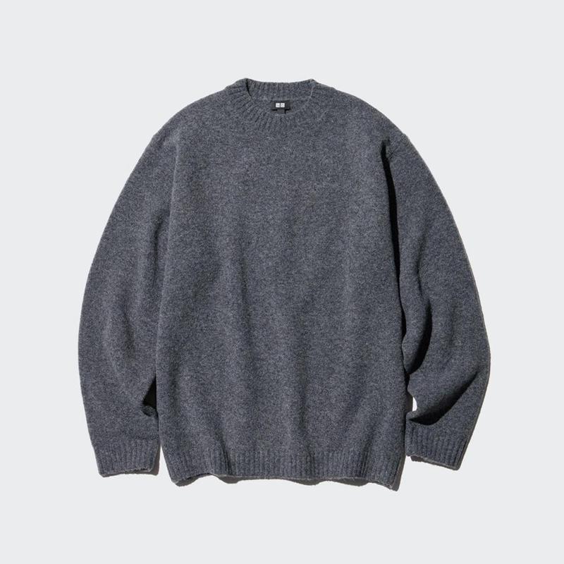 Uniqlo Soufflé Yarn Crew Neck Men Jumper Beige  US |  VRSB-06345