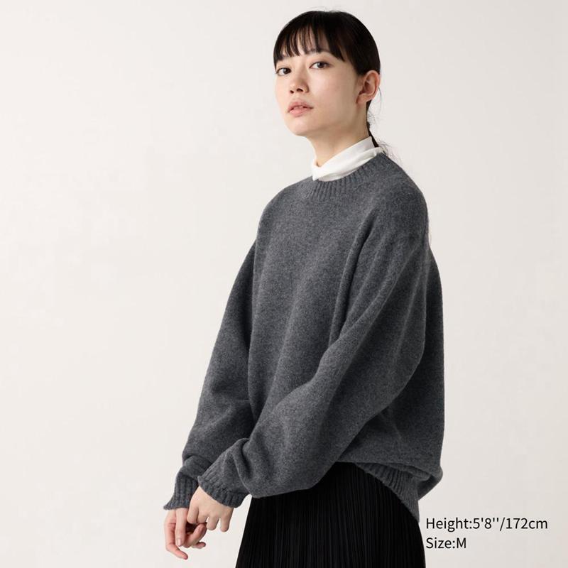 Uniqlo Soufflé Yarn Crew Neck Men Jumper Grey  US |  YJCM-87309