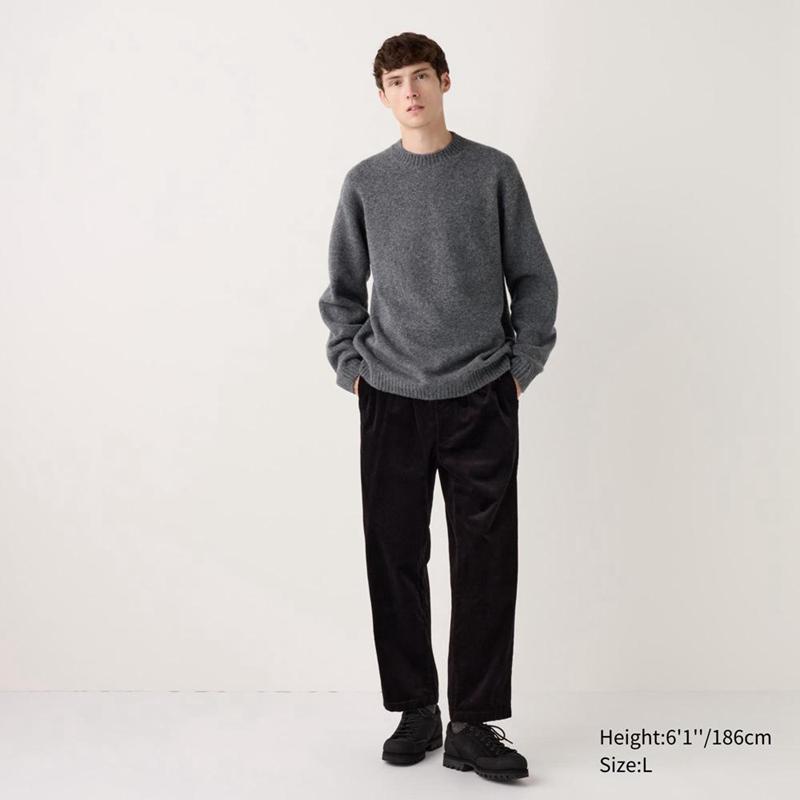 Uniqlo Soufflé Yarn Crew Neck Men Jumper Grey  US |  YJCM-87309