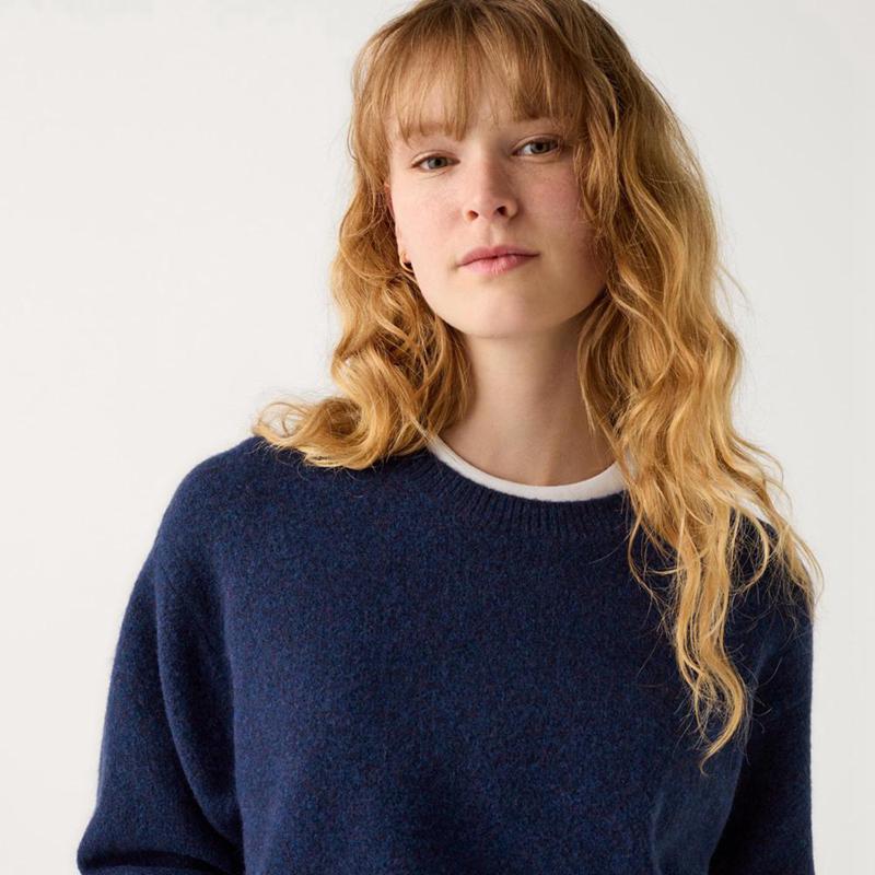 Uniqlo Soufflé Yarn Crew Neck Women Jumper Blue  US |  LUFY-21473