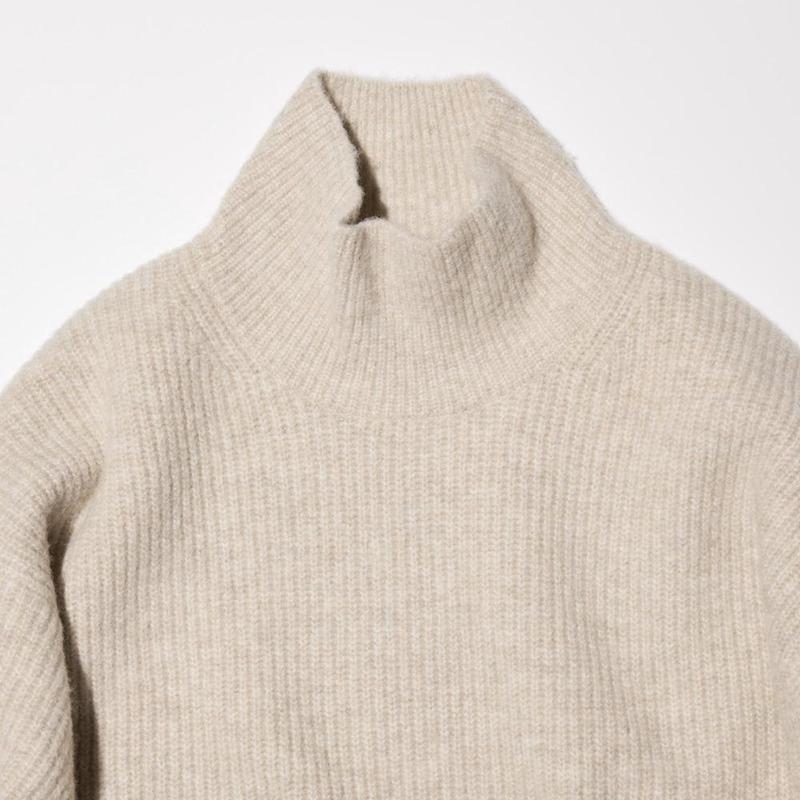 Uniqlo Soufflé Yarn High Neck Women Jumper Dark Grey  US |  RNJB-80591