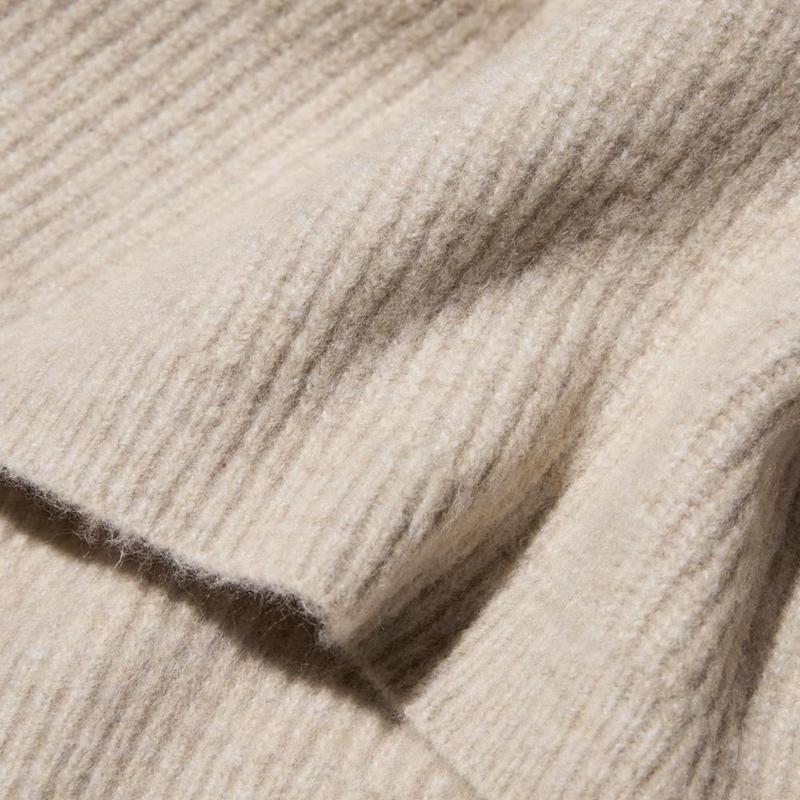 Uniqlo Soufflé Yarn High Neck Women Jumper Beige  US |  LTBP-23096