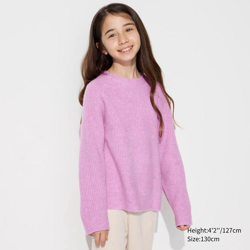 Uniqlo Soufflé Yarn Kids\' Jumper Pink  US |  EXPI-85439