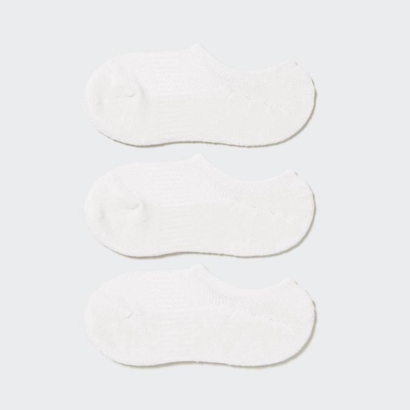 Uniqlo Sports Invisible No-Show (Three Pairs) Women Socks Tights White  US |  JVSX-76820