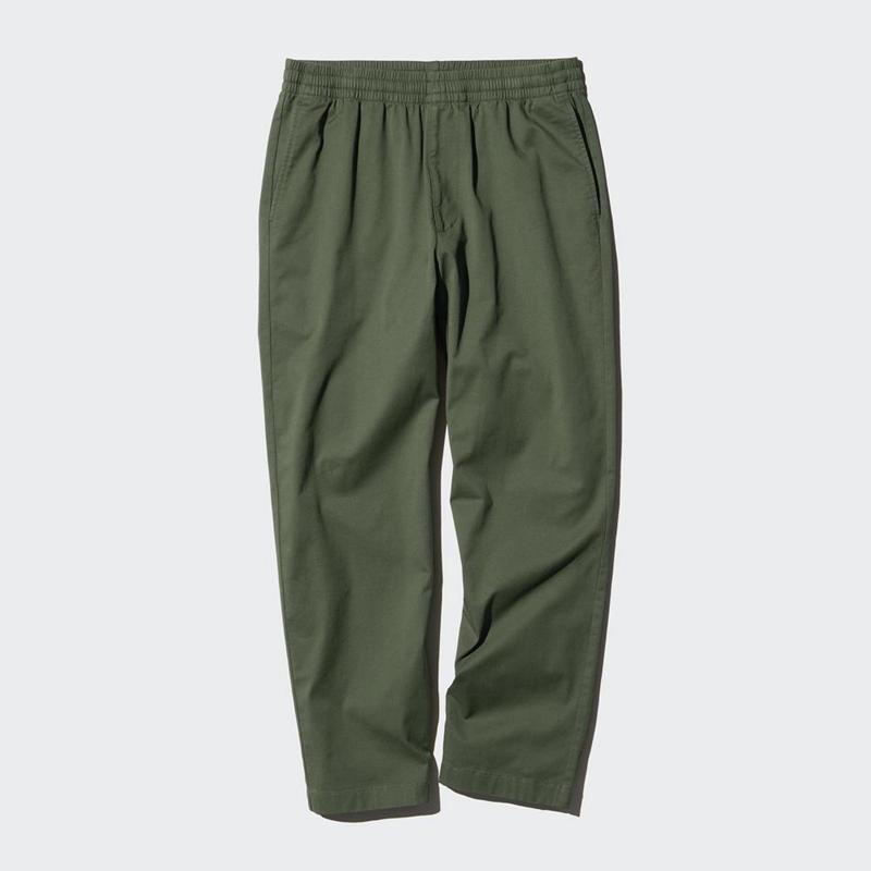 Uniqlo Stretch Easy Ankle Men Trousers Olive  US |  TJYC-35482