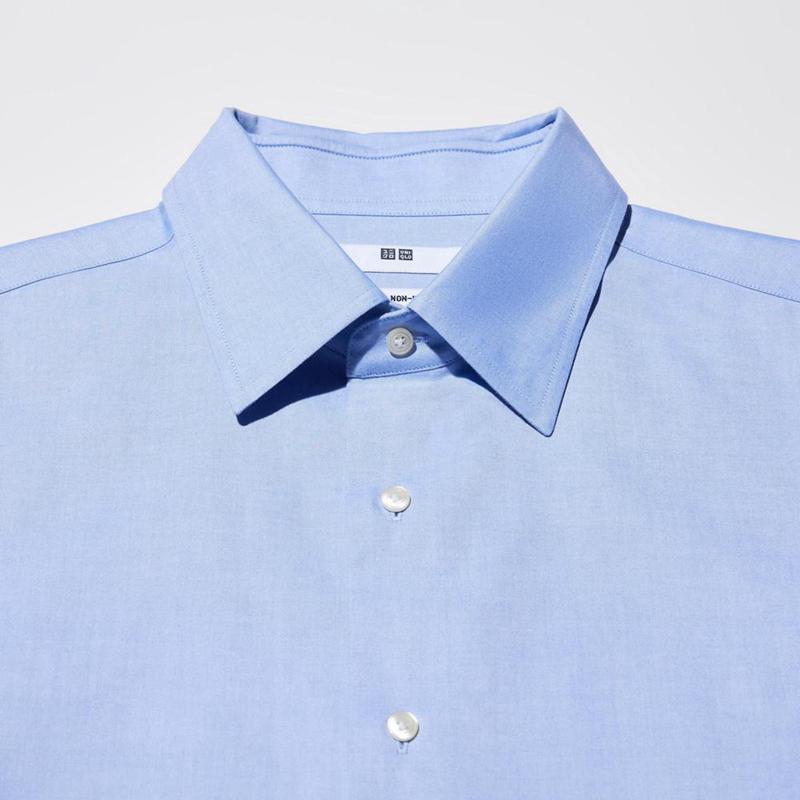 Uniqlo Super Non-Iron Regular Fit (Regular Collar) Men Shirts Light Blue  US |  BDSQ-49723