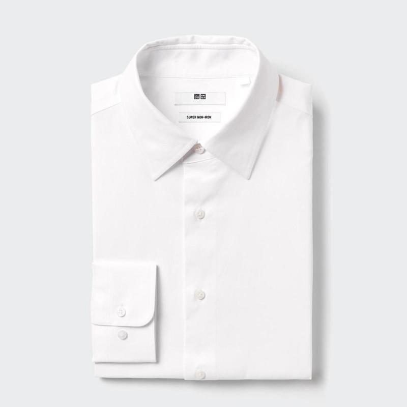 Uniqlo Super Non-Iron Regular Fit (Regular Collar) Men Shirts White  US |  ANML-90342