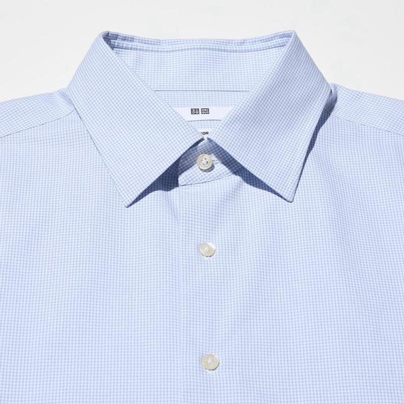 Uniqlo Super Non-Iron Regular Fit (Regular Collar, Check) Men Shirts Blue  US |  KNWQ-31075