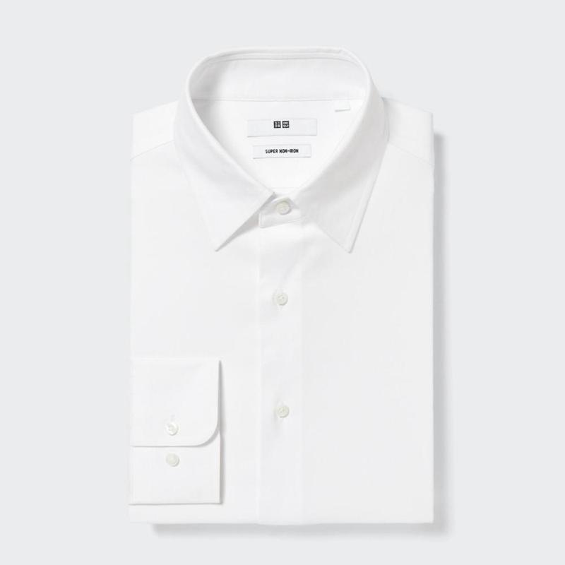 Uniqlo Super Non-Iron Regular Fit (Regular Collar) Men Shirts White  US |  EAFS-07396