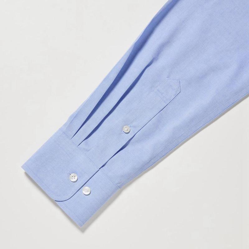 Uniqlo Super Non-Iron Regular Fit (Regular Collar) Men Shirts Light Blue  US |  LENU-23408