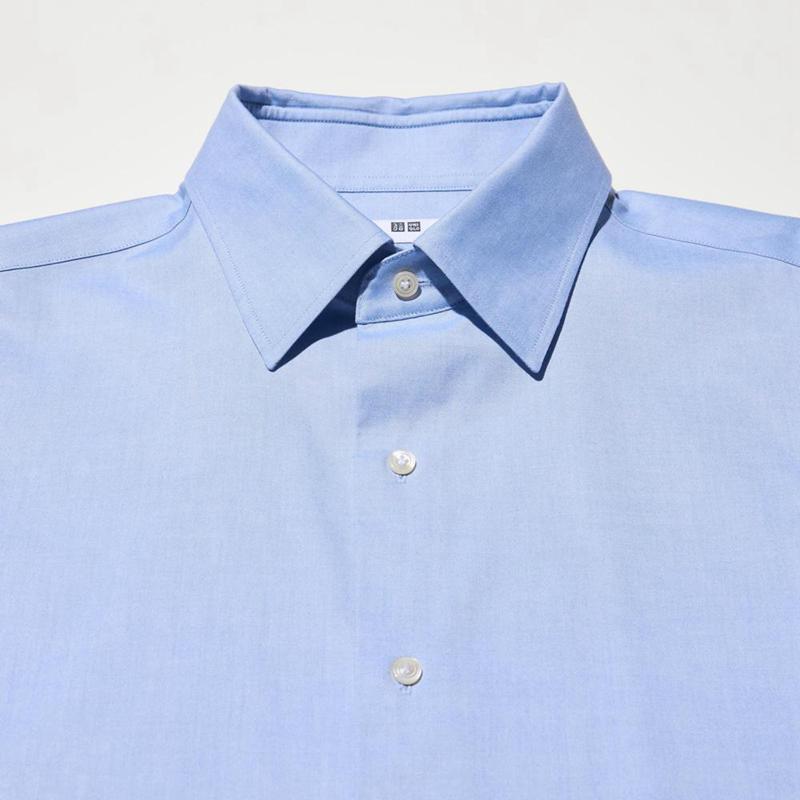 Uniqlo Super Non-Iron Slim Fit (Regular Collar) Men Shirts Light Blue  US |  FGYC-89732