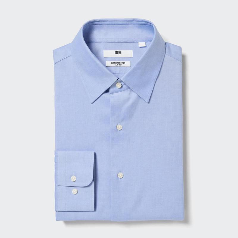 Uniqlo Super Non-Iron Slim Fit (Regular Collar) Men Shirts Light Blue  US |  DWST-61870