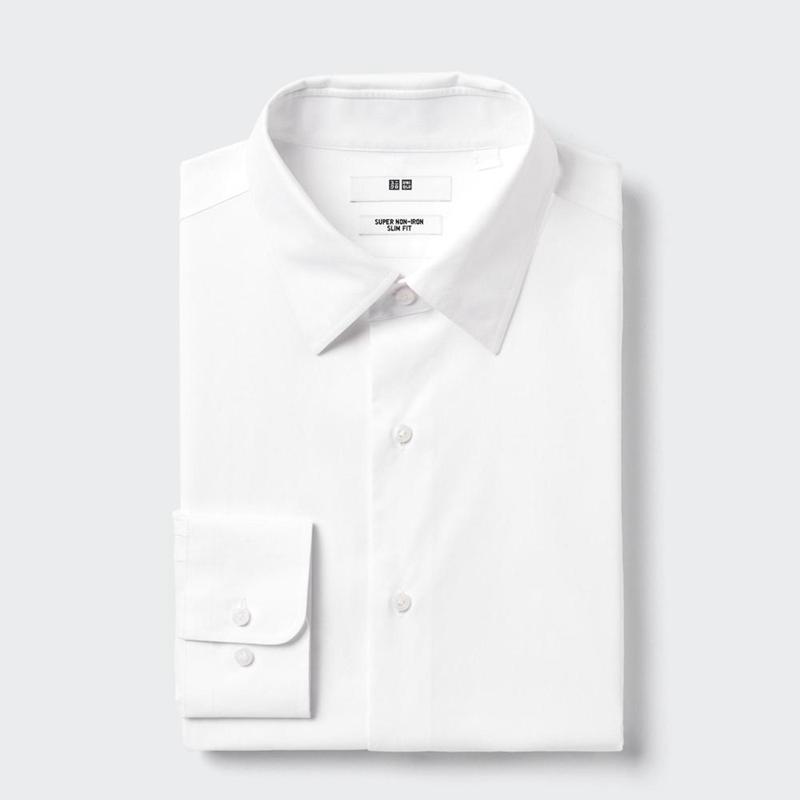 Uniqlo Super Non-Iron Slim Fit (Regular Collar) Men Shirts White  US |  MQCG-52089