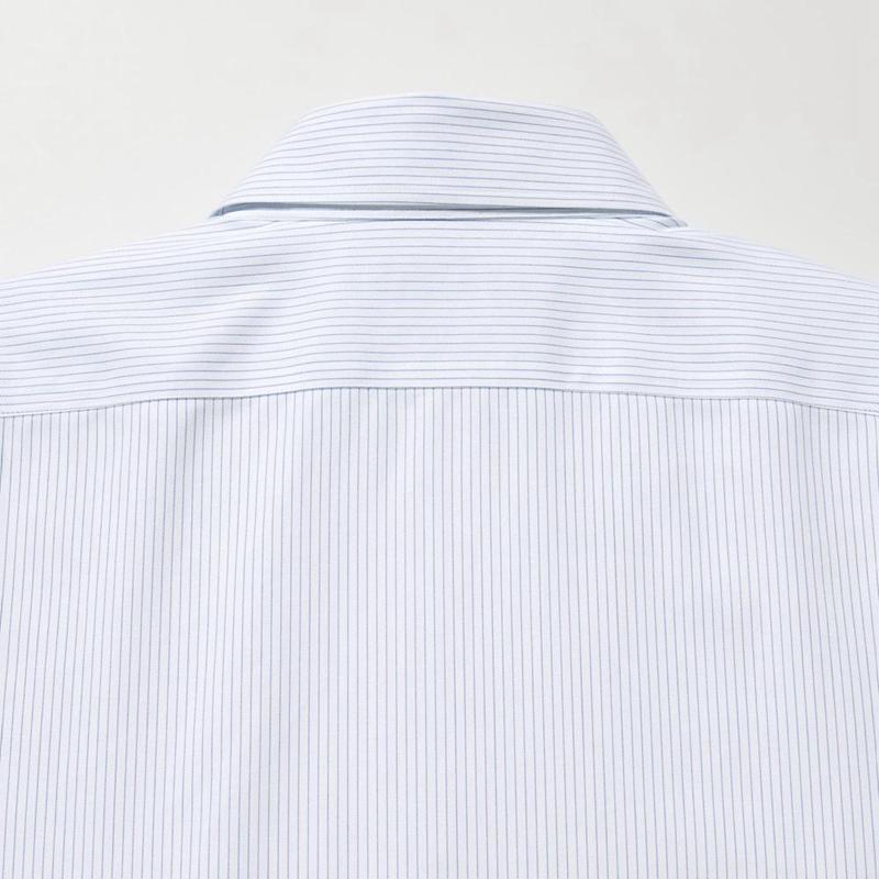 Uniqlo Super Non-Iron Slim Fit (Regular Collar, Stripe) Men Shirts Blue  US |  VRTX-73940