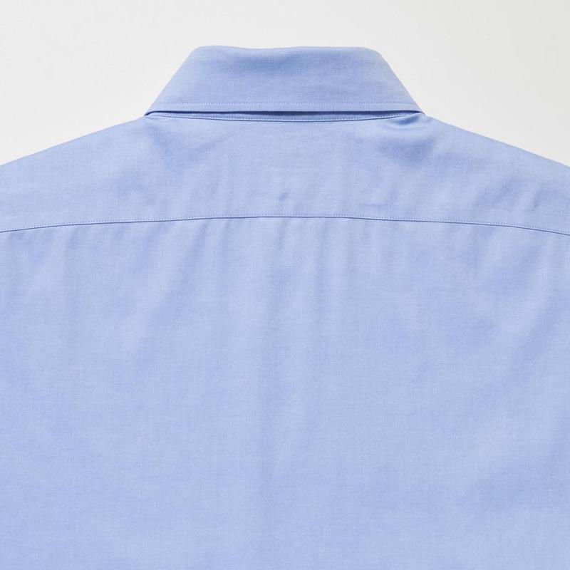 Uniqlo Super Non-Iron Slim Fit (Semi-Cutaway Collar) Men Shirts Light Blue  US |  MRIH-38712