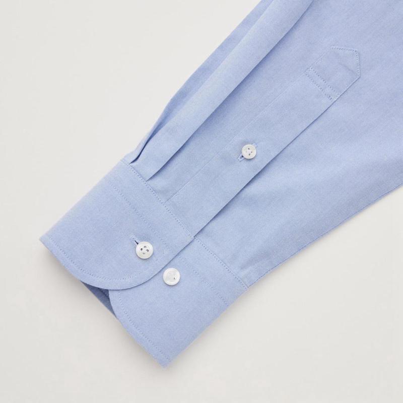 Uniqlo Super Non-Iron Slim Fit (Semi-Cutaway Collar) Men Shirts Light Blue  US |  VIXN-50624