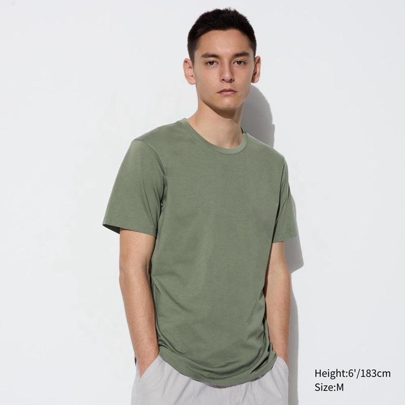 Uniqlo Supima Cotton Crew Neck Men T-Shirt Green  US |  LWUA-60954