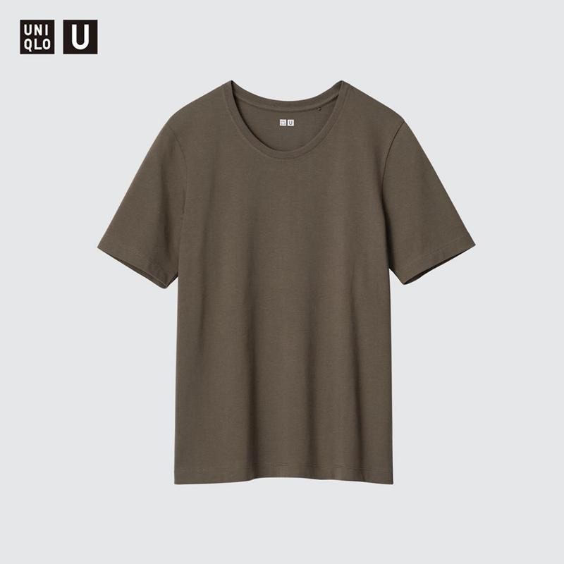 Uniqlo Supima Cotton Crew Neck Women T-Shirts Black  US |  OHQA-46501