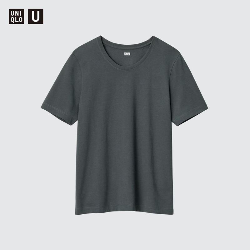 Uniqlo Supima Cotton Crew Neck Women T-Shirts Dark Green  US |  UCWB-31459