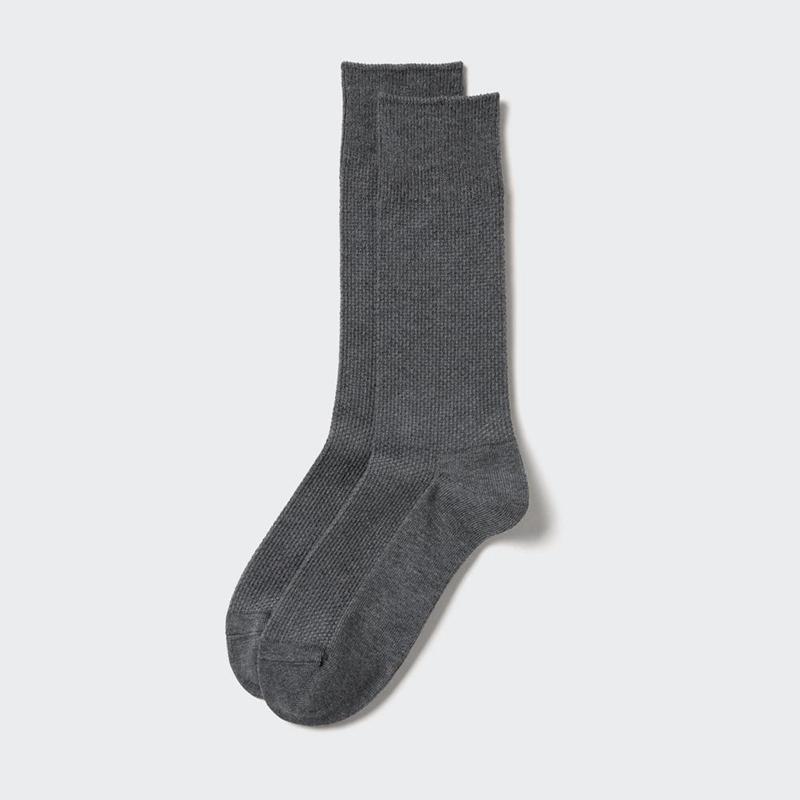 Uniqlo Supima Cotton (Piqué) Men Socks Dark Grey  US |  EDTQ-19854