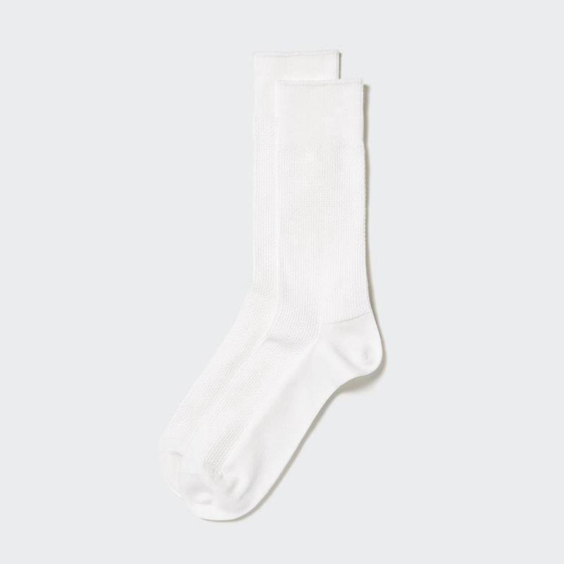 Uniqlo Supima Cotton (Piqué) Men Socks White  US |  BTOM-29781