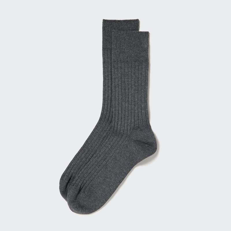 Uniqlo Supima Cotton (Ribbed) Men Socks Dark Grey  US |  RHEC-37260