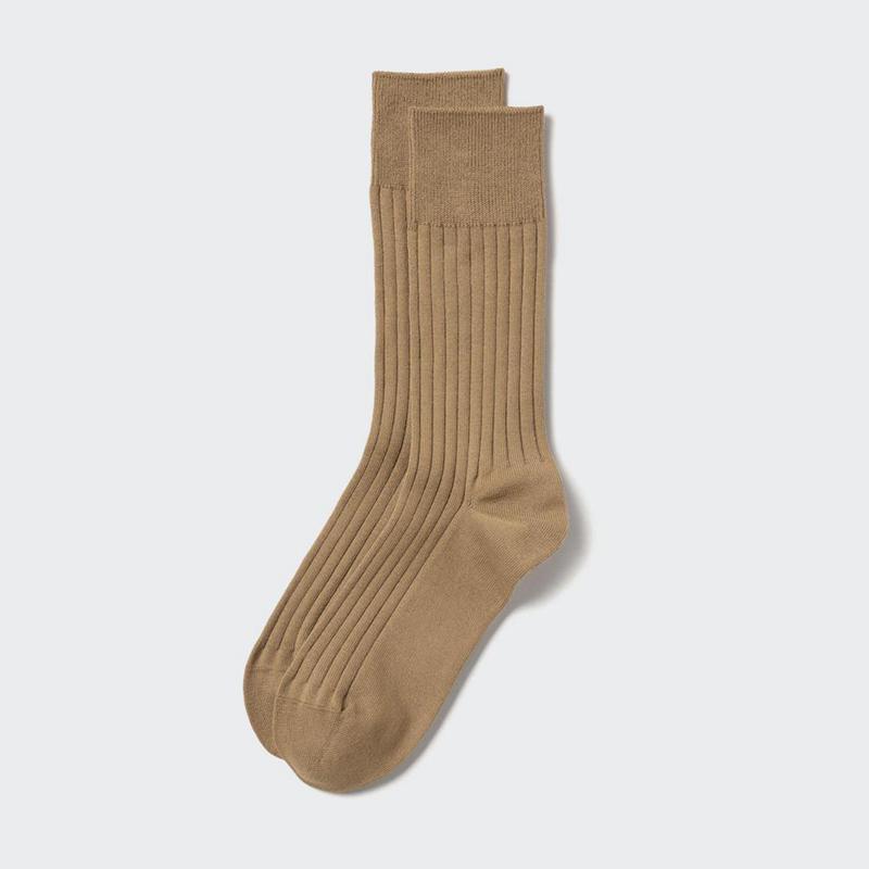 Uniqlo Supima Cotton (Wide Ribbed) Men Socks Brown  US |  FDSM-70635