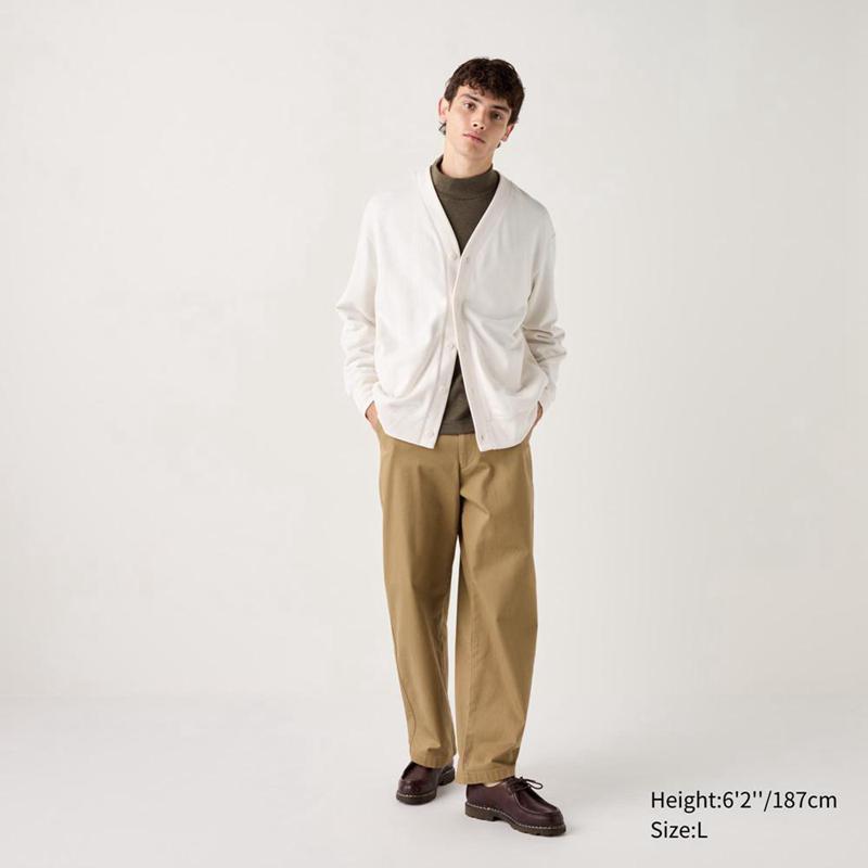 Uniqlo Sweat Men Cardigan Beige  US |  UNTF-58934