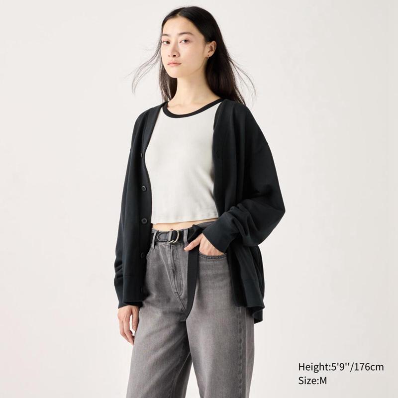 Uniqlo Sweat Men Cardigan Black  US |  MXVP-91570