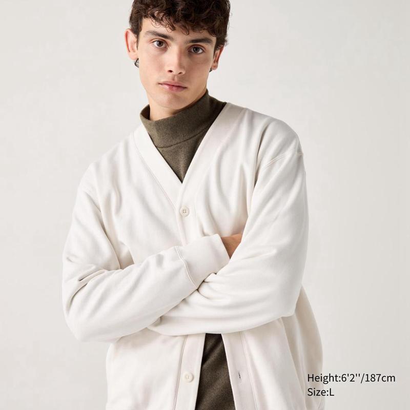 Uniqlo Sweat Men Cardigan Off White  US |  HXSR-57692