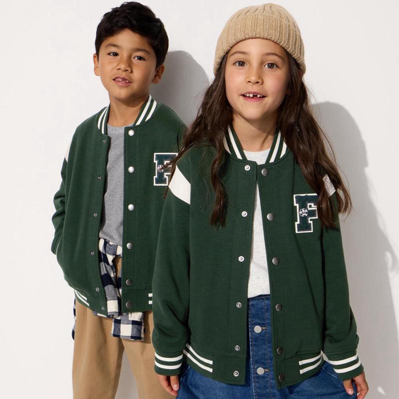 Uniqlo Sweat Stadium Kids\' Jackets Dark Green  US |  MKVY-50293