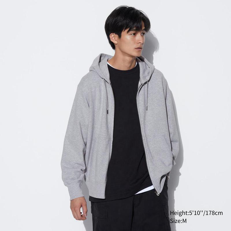 Uniqlo Sweat Zipped Men Hoodie Grey  US |  LEAO-87321